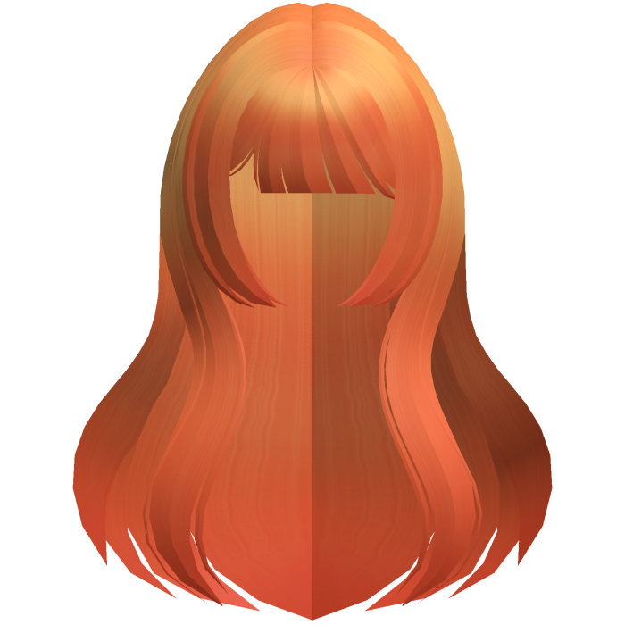 long straight hime anime hair orange