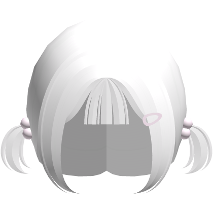 ♡ ⋮ cute low pigtails w/ pink hairclip in white Roblox item