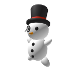 ☃️ Snowman Back Pal (Black Top Hat)