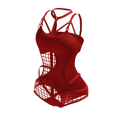 Crimson Red Cage Corset Bikini