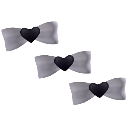 Cute Decora Hair Clip Bows Heart White Roblox item