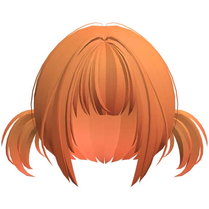 2000s moe anime wispy pigtails low orange