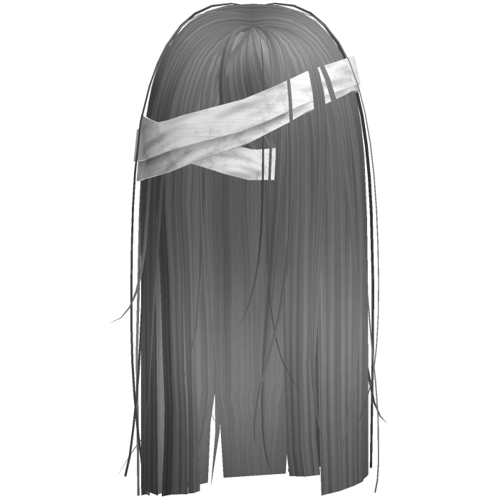 Horror Gray Hair w White Face Bandages