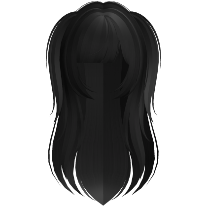  ♡‿ . messy long emo hair in black Roblox item