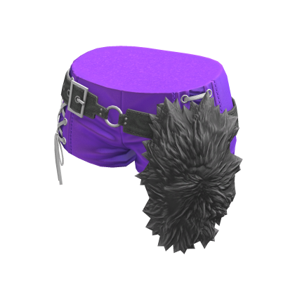 BB KPOP aespa Purple Leather Belted Fur Shorts thumbnail