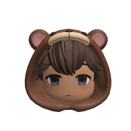 Brown Haired Boy With Bear Hoodie