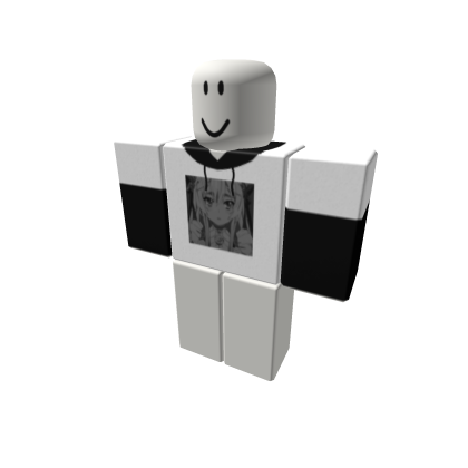 White Shirt w Black Hoodie Anime Roblox