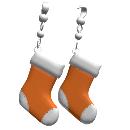 christmas sock earrings - orange