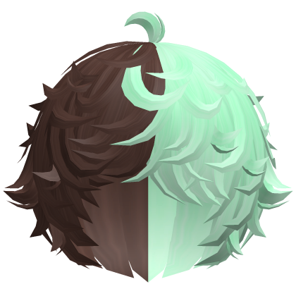 cute choco mint kawaii messy lamb curly wavy