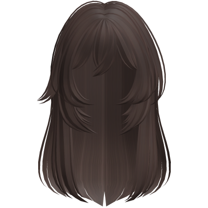 Long Straight Layered Wolf Cut Hair ♡ Dark Brown Roblox item