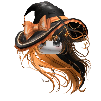 Halloween Orange&Black Witch Windy Shoujo Hair | Roblox Item