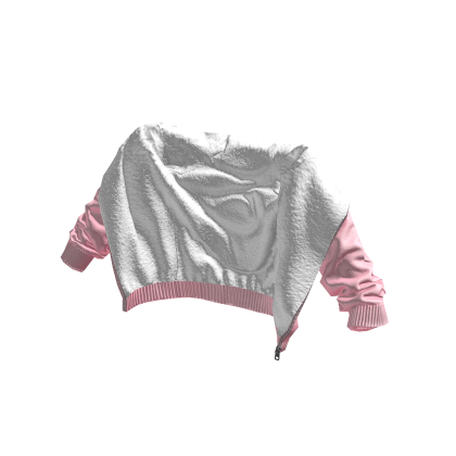 Pink/White Draped Hoodie