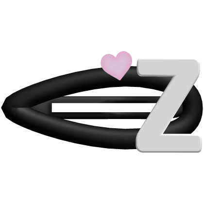 ♡ black z initial hair clip Roblox item