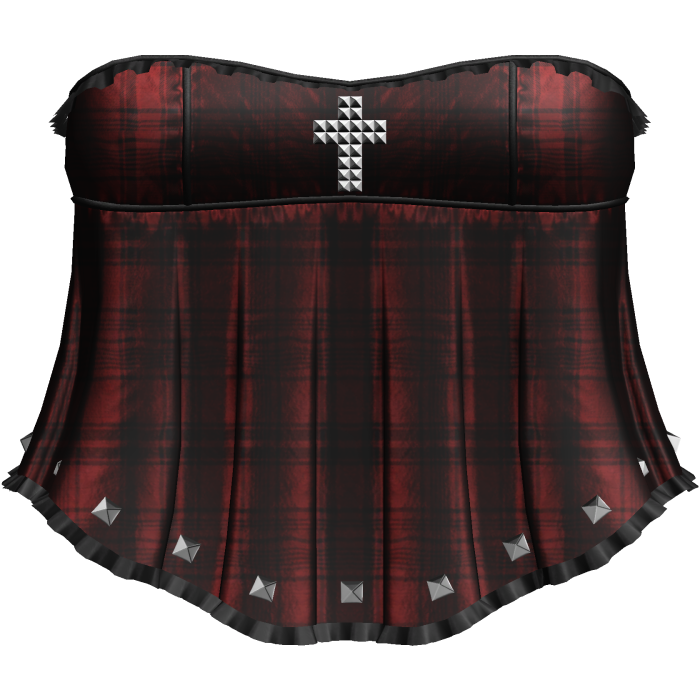Gothic Red Plaid Ruffle Dress