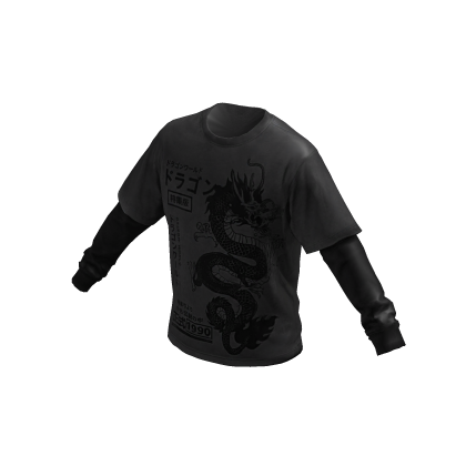 Washed Japanese Dragon Graphic Shirt