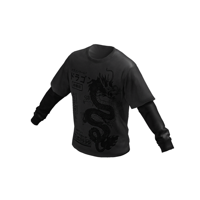 Washed Japanese Dragon Graphic Shirt