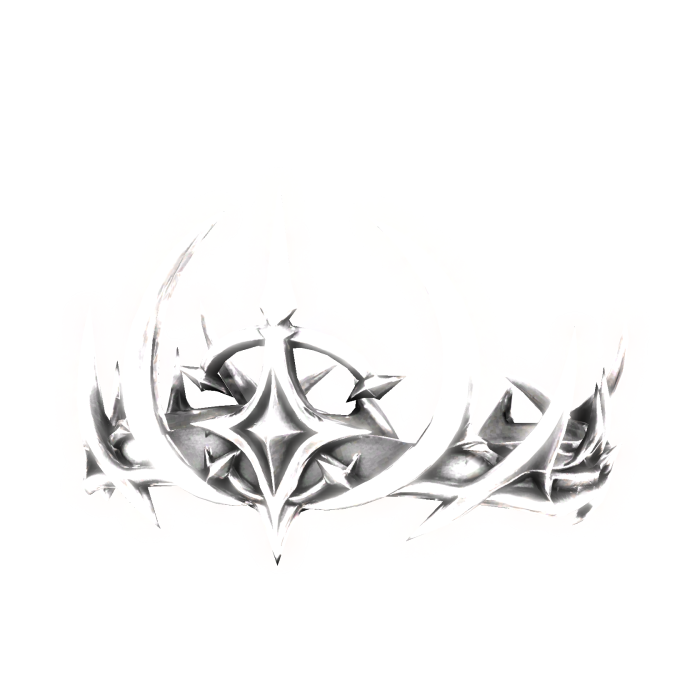 [GLOW] White Glowing Sigil Crescent Crown 