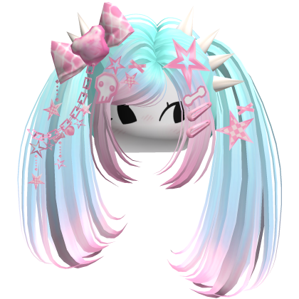 ♡ Scene Spiky Moe Pigtails (Cotton Candy)