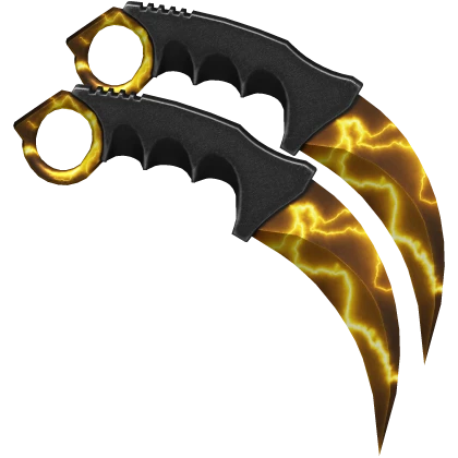 Dual Karambits - Gold Lightning | Roblox Item - Rolimon's
