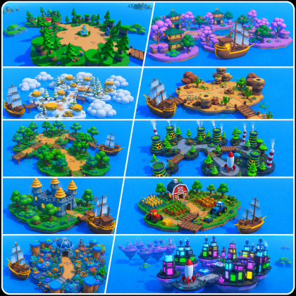 Stylized Simulator Islands & Worlds Pack