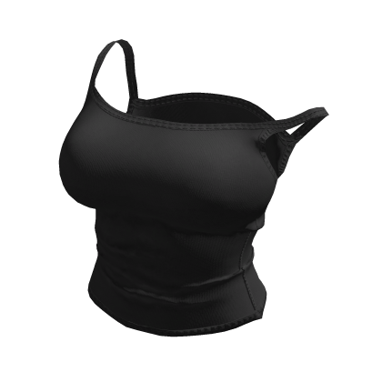 ʚ♡ɞ Y2K Pure Black Ribbed Tank Top