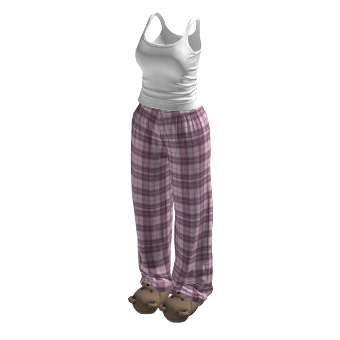 Stylish Pyjama Set w Bear Slippers