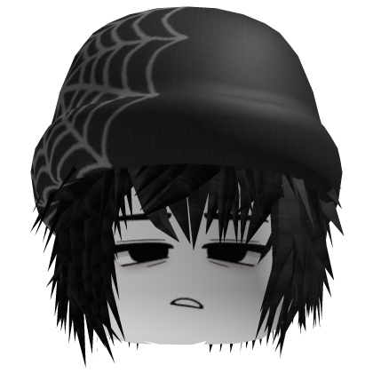 Vkei Black Hair w Beanie Vampire Boy Y2k Dashie Roblox item