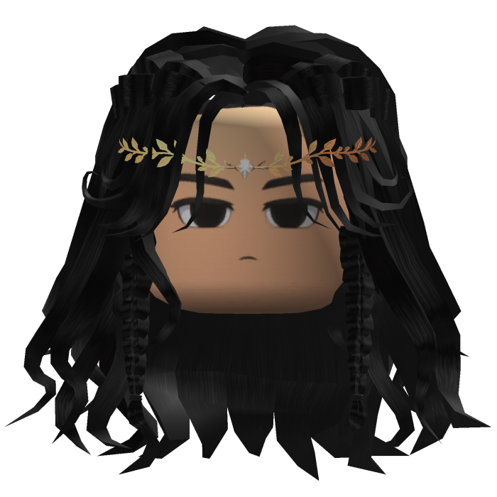 Long Wavy Hair w/ Circlet (Black)