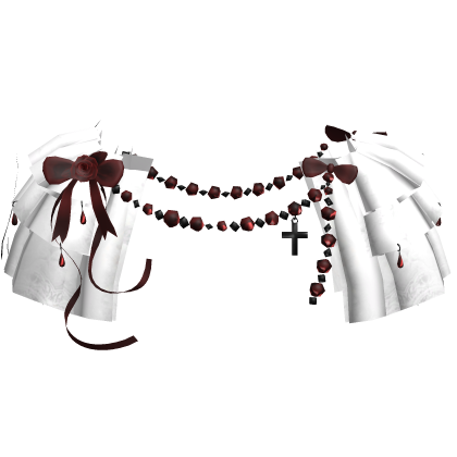 White Victorian Lace Red Ribbon Dress