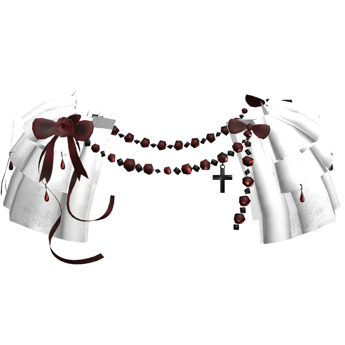 White Victorian Lace Red Ribbon Dress