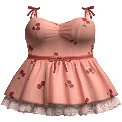 Cherry Ribbon Mini Dress