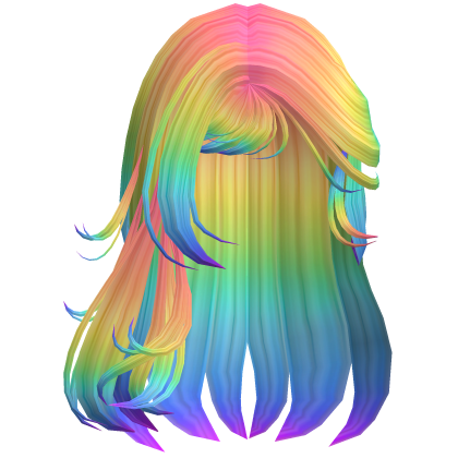 Emo Long Messy Hair w/ Side Bangs (Rainbow)