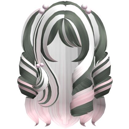 Cute Long Princess Curls In Green Pink Roblox item
