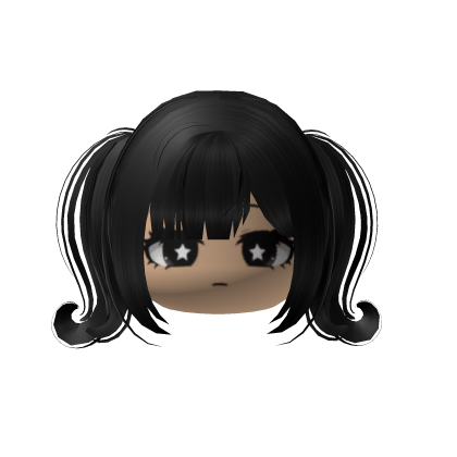 Short Y2K Cute Black Bob Vkei w Face Girl Roblox item