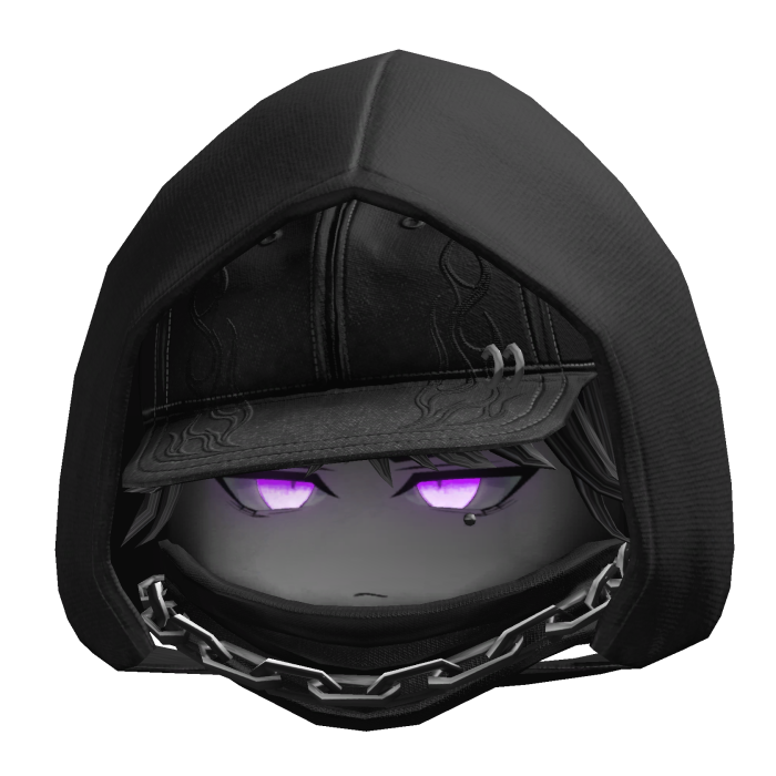 Messy Anime Black Hoodie Boy w/ Glowing Eyes