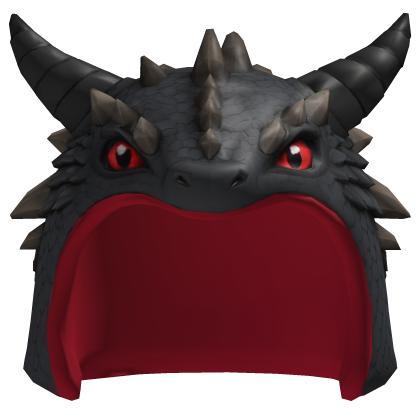 Dragon Hood Black Red Horned