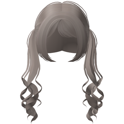 ♡︎: cutesy low curly pigtails in light brown Roblox item