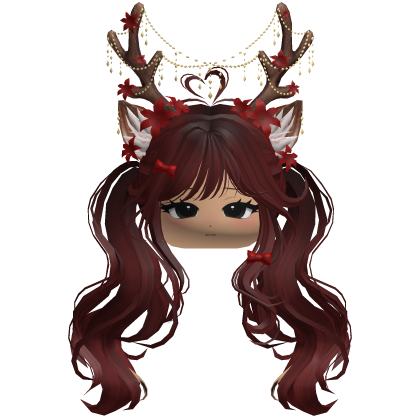 Ethereal Christmas Fairy Fawn Pigtails w/ Antlers