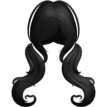 cutesy swirly soft wavy pigtails in black Roblox item
