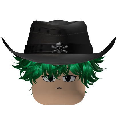 Green Emo Y2K Cowboy Hair