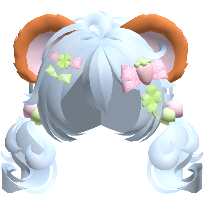 🍀 hamtaro hamster clover pigtails in blue