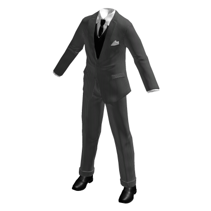 Grey Suit Classy Pinstripe Fitted