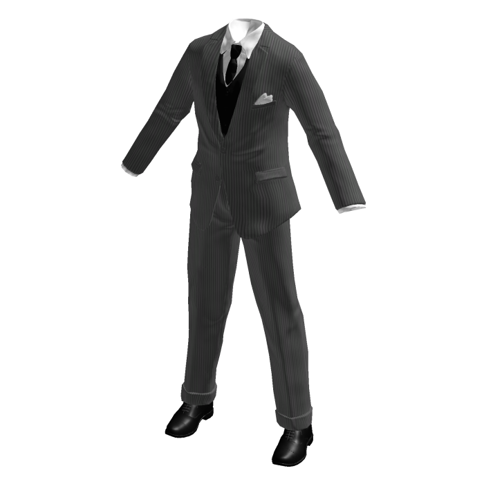 Grey Suit Classy Pinstripe Fitted