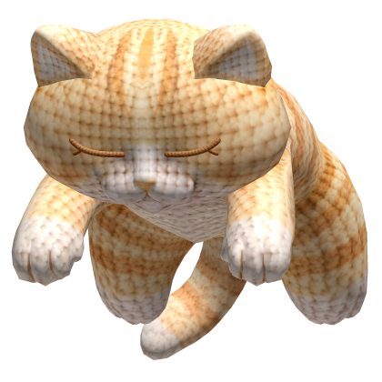 Cute Sleeping Cat on Head - Yellow Yarn Crochet