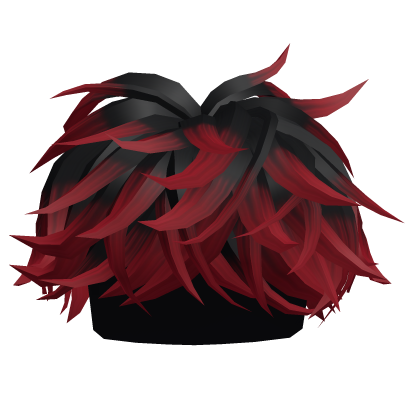 Black To Red Fluffy Middle Swept Hair