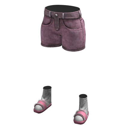 Pink Cute Girl Y2K Low Rise Mini Denim Jorts