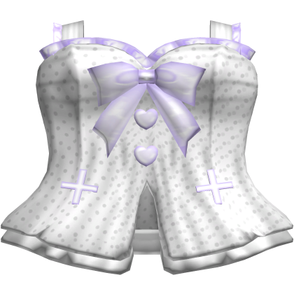 cute white lavender nurse doll bow corset dress ♡ Roblox item
