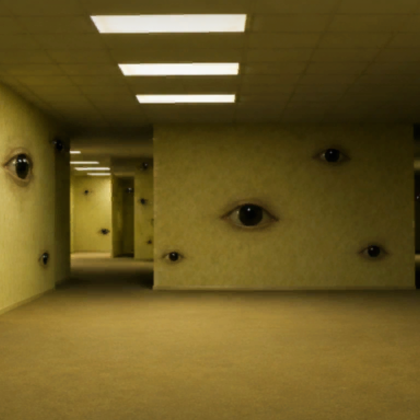 Backrooms Weirdcore Creepy Eyes Background