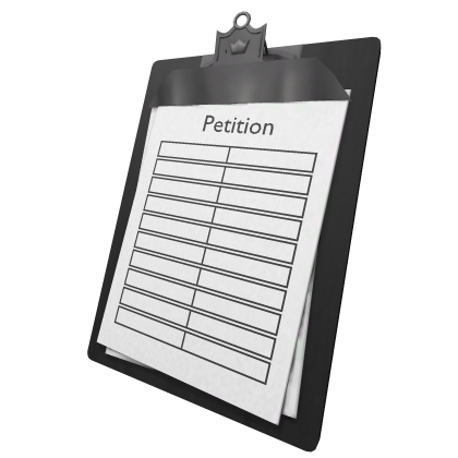 Black Holdable Clipboard: The petition
