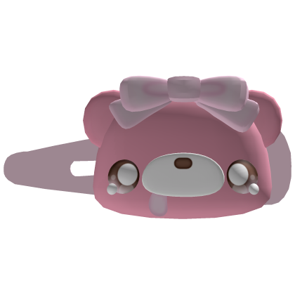. ‿♡ adorable dark pink bear hairclip